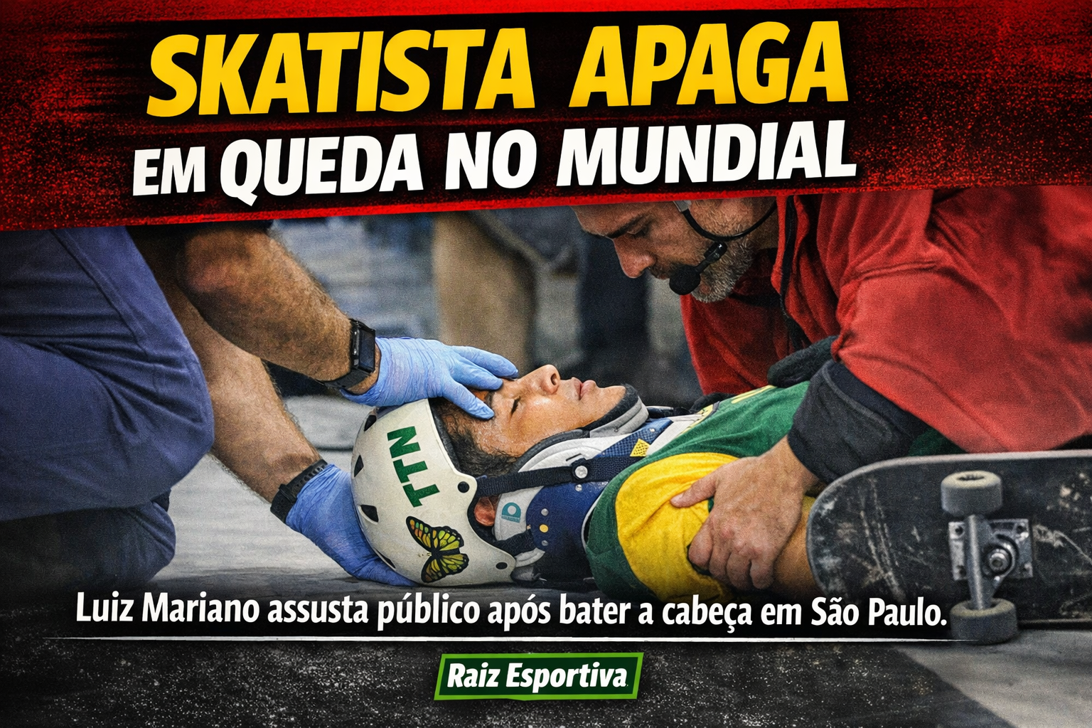 Skatista brasileiro apaga após queda forte no Mundial de Skate em São Paulo